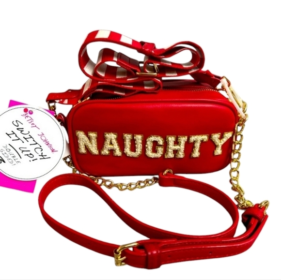 🔹️Betsey Johnson🔹️ NAUGHTY NICE XOFEELIN RED Crossbody Bag ✨️❤️ - Picture 1 of 4